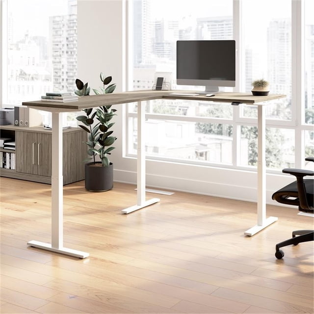Scranton & Co Bureau Debout en Bois Manufacturé 60W en Forme de L en Hickory Moderne