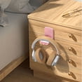 thumbnail image 2 of Headphones Accessories Under Desk Wall Mounted Strong Adhesive Earphone Display Rack Headset Hanger Headset Stand Holder Headphones Controller Stand PINK, 2 of 8