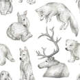 thumbnail image 3 of White Wallpaper with Animals Peel-and-Stick - 25"W x 225"H, 3 of 3