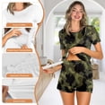 thumbnail image 7 of Xixirimido Green Camo Pattern Womens’ Maternity Nursing Pajamas Set, Short Sleeve Breastfeeding Shirts, Pregnancy Shorts 2 Piece Nursing PJS, Medium, 7 of 7