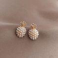 thumbnail image 4 of Faux Pearl Decor Pineapple Stud Earrings Elegant Jewelry Earrings Gift For Girls, 4 of 5