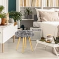 thumbnail image 3 of Homebeez Vanity Stool Upholstered Footrest Stool Modern Dressing Stool Side Table Footstool,Gray, 3 of 7