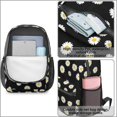 thumbnail image 4 of Daisy Pioneer Flower Black Pattern 17" School Backpacks for Teens,Waterproof Oxford Fabric,S-Shape Padded Straps for School,Travel,Hiking,Camping, 4 of 6