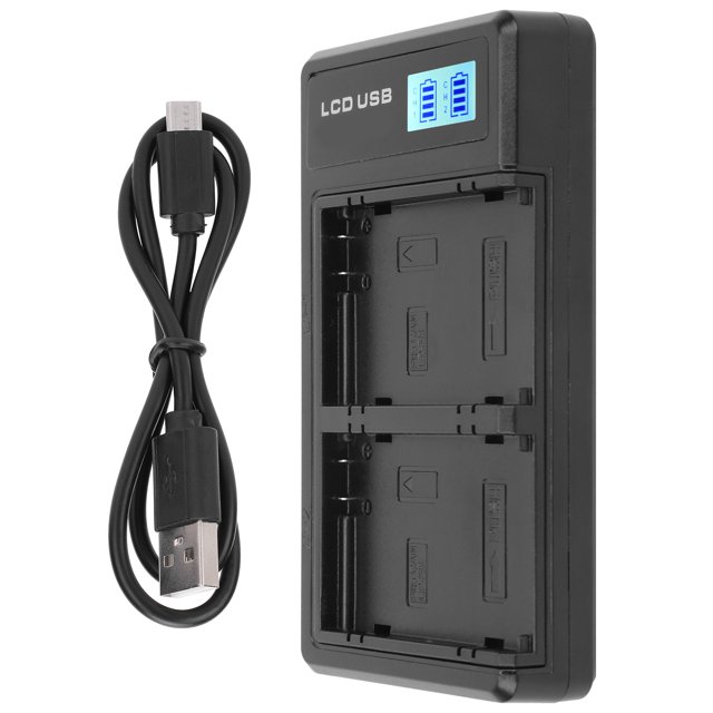 Cargador de batería portátil para cámara USB LPE8, cargador dual con pantalla LCD
