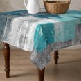 thumbnail image 4 of Teal Grey Table Cloth Waterproof Tablecloths, Abstract Art Oil Painting Modern Geometric Tablecloth Dining Table Cover for Kitchen Party Tabletop Outdoor, Square Tablecloth 54x54 Inch, 4 of 9