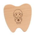 thumbnail image 3 of Caja de almacenamiento de dientes de bebé Saver Box Wood con compartimentos Soporte de almacenamiento de dientes Contenedor de dientes para niños para Chica, 3 of 8