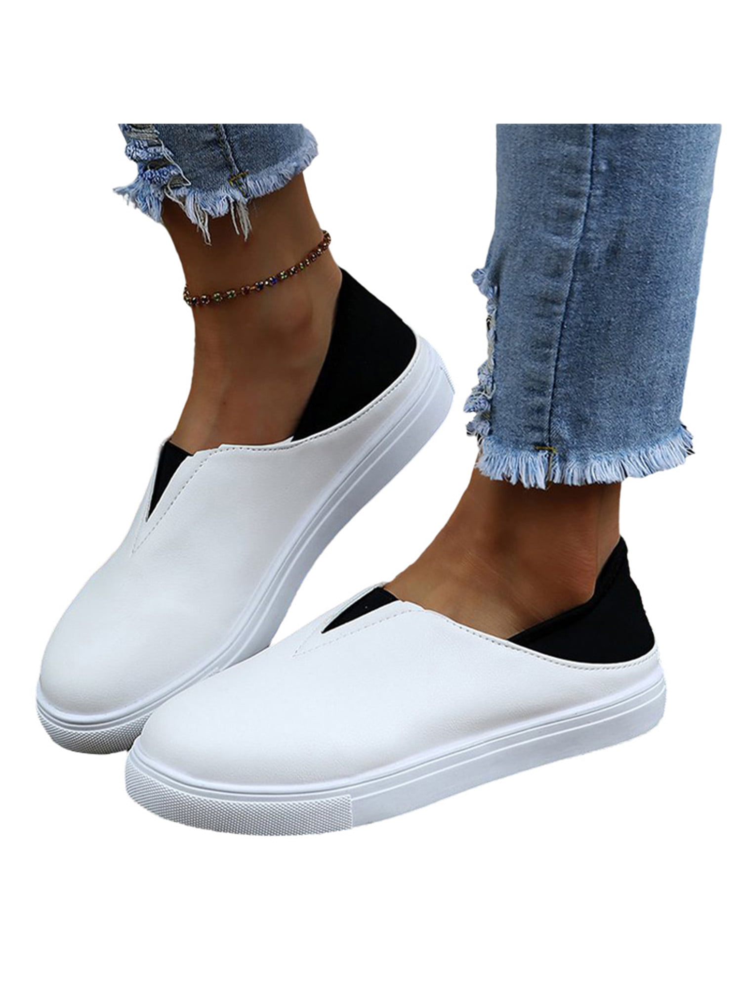 Women's Lightweight Slip-on Loafers Breathable Lace Ballet Flats Walking Shoes
