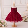 thumbnail image 4 of Bmisegm Girls' Dresses Carnival Pearl Embellished Spaghetti Strap Ruched Bodice Allover Embellished Tutu Skirt Party Kids Dress 3-4 Years, 4 of 9