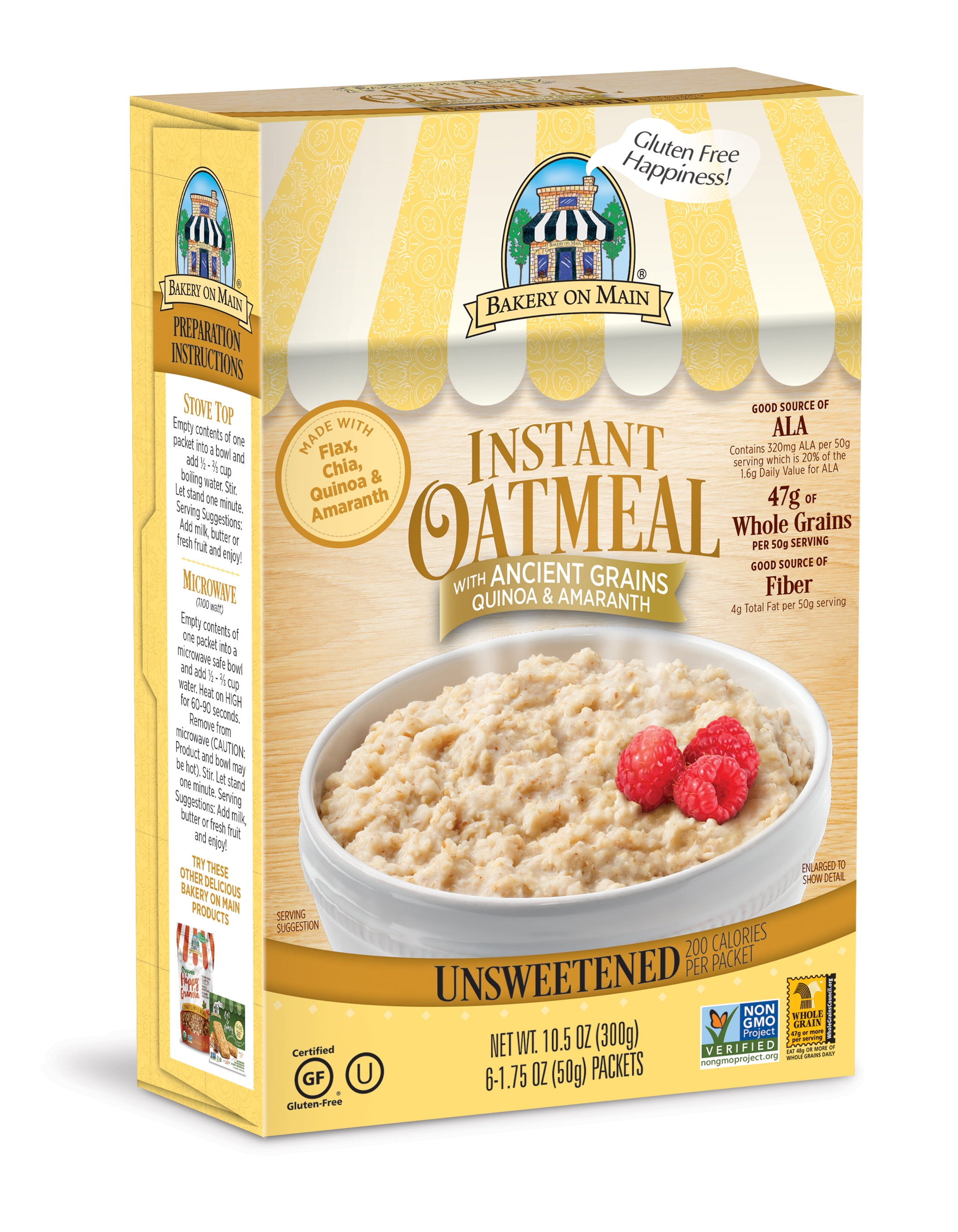 Bakery on Main, Instant Oatmeal, Gluten Free, Traditional, Ancient