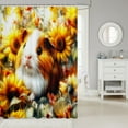 thumbnail image 2 of Cute Guinea Pig Fabric Shower Curtain,Cartoon Animals Shower Curtain for Bathroom,Sunflower Watercolor Flowers Waterproof Shower Curtain,72 Inch Long, 2 of 5