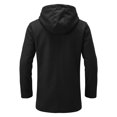 thumbnail image 4 of Ceisia Men's Solid Hooded Wool Blend Coat Zip Button Hybrid Windproof Long Sleeve Outerwear Gift, 4 of 8