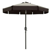 MASTERCANOPY Patio Umbrella OutdoorMarket Table Umbrella with Ruffles, 8 Sturdy Ribs (7.5FT, Dark Gray)