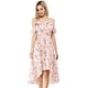 thumbnail image 2 of INSPIRE CHIC Vestidos Midi Florales con Tirantes Espagueti y Volantes para Mujeres XS Rosa, 2 of 7
