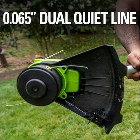 Greenworks - TORQDRIVE 24-Volt 12-Inch Cutting Diameter Straight Shaft Grass Trimmer and Edger (1 x 2.0Ah Battery and 1 x Charger) - Black/Green