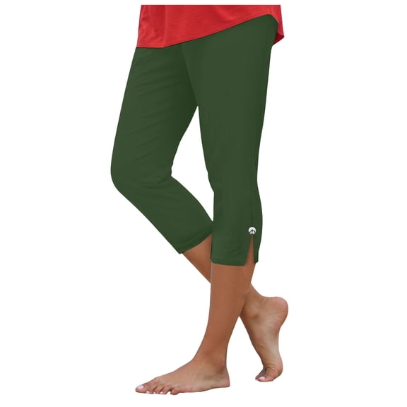 felwors Summer Capris for Women Casual Stretch High Waisted Yoga Pants Lightweight Pull On Side Split Athletic Cropped Trouser AG for Size L