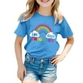 thumbnail image 4 of XEGLSBU Shirts for Girls 14-16 Cute 100 Days of School Shirts for Boys Girls in My 100 Days T Shirt Happy 100th Day of School Print Casual Tops Blue Size 8-9 Years, 4 of 4