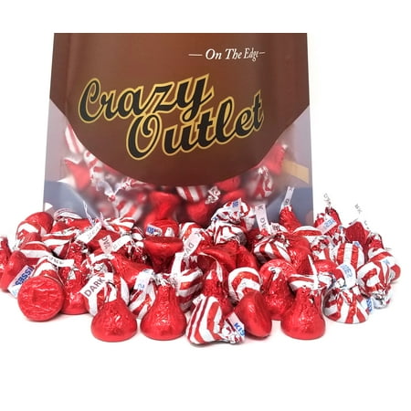Chocolate Stripe Stack Hershey's Kisses Assortment Candy Dark Chocolate Red and Kisses Milk Chocolate White Red Stripe, Bulk, 3Lbs ()
