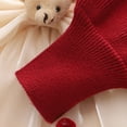 thumbnail image 6 of Esaierr Toddlers Baby Girls Red Knitted Sweater Dress Kids Casual Dress 3M-4T Infant Puff Sleeve Pleated Red Party Dress Winter Outfit, 6 of 8