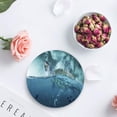 thumbnail image 4 of FMSHPON Ocean Sea Turtle Set of 8 Round Coaster for Drinks, Absorbent Ceramic Stone Coasters Cup Mat with Cork Base for Home Kitchen Room Coffee Table Bar Decor, 4 of 6