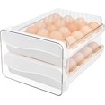 thumbnail image 1 of U Chef Soporte 40 Huevos Plástico Transparente 2 Cajones Refrigerador, 1 of 7