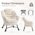 thumbnail image 4 of OMNIBERG Lazy Chair with Folding Ottoman, Oversized Comfy Lounge Chair with Armrests and Side Pocket for Reading, Relaxing, and Napping, Perfect for Living Room, Bedroom or Office, White, 4 of 9