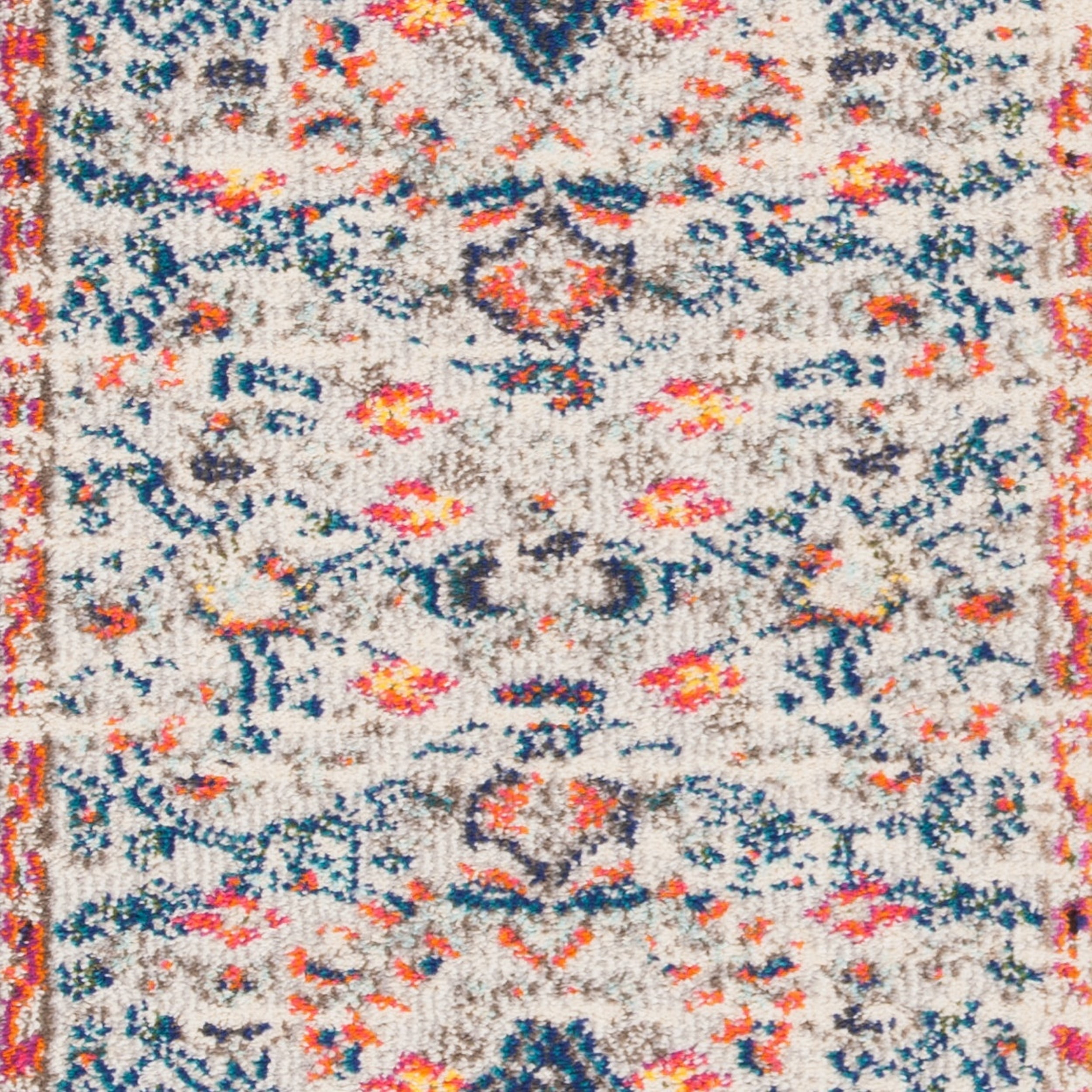 SAFAVIEH Madison Joandra Vintage Floral Runner Rug, Beige/Black, 2'2" x 16'