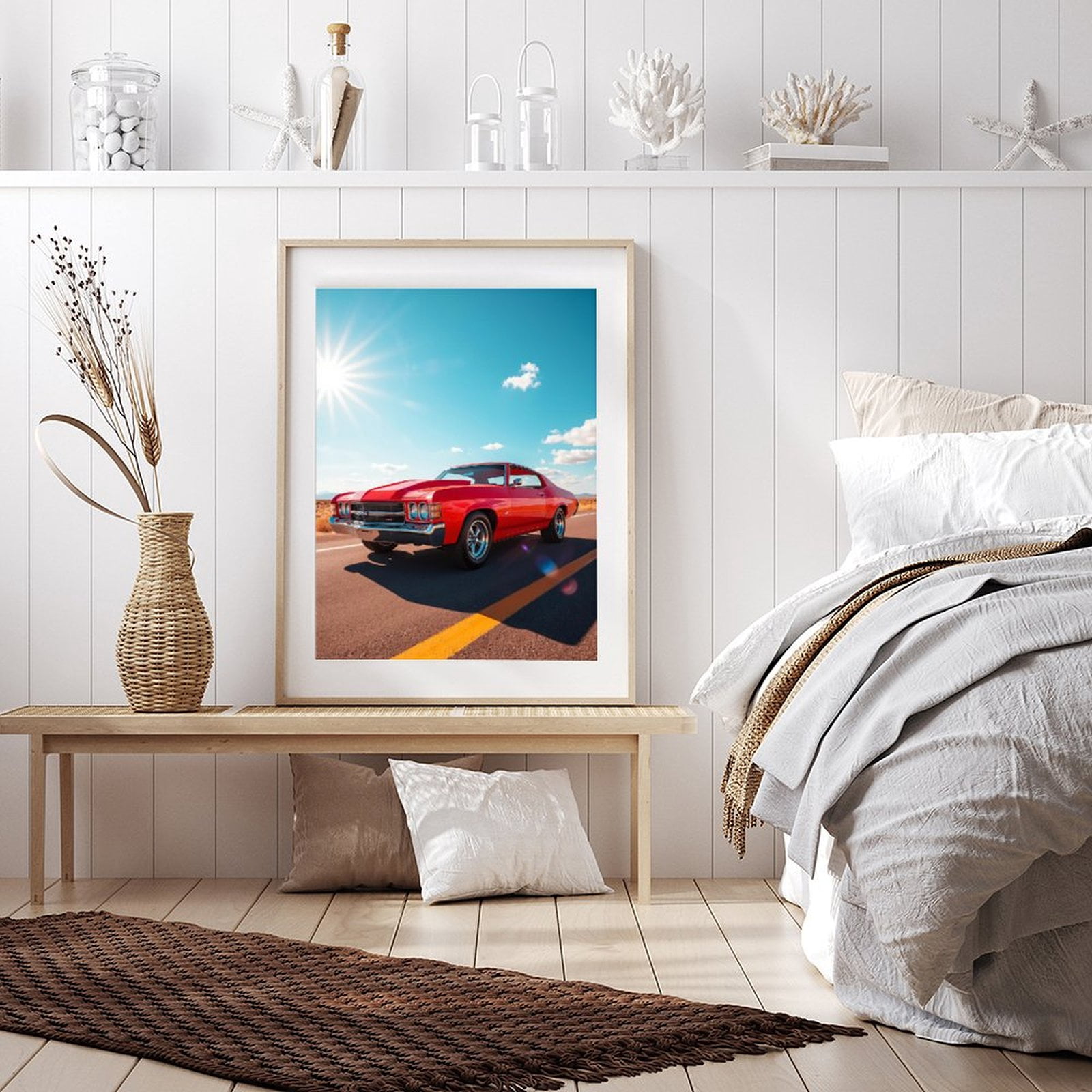 Diamond Art Kits for Adults - 5d Vintage Red Classic Car Drive Diamond Painting for Adults, Diamond Art for Adults Beginners, Diamond Painting Kits for Adults for Home Wall Decor