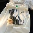 thumbnail image 4 of CAIVO Women Fashion Hoodies Sweatshirts Long Sleeve Embroidered Cartoon Animals Pattern Oversized Pocket Pullover Fall Tops Breathable Streetwear, 4 of 6