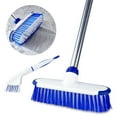 thumbnail image 1 of ITTAHO Floor Scrub Brush with Long Stainless Steel Handle Extension+Small Deep Cleaning Brush, 1 of 7