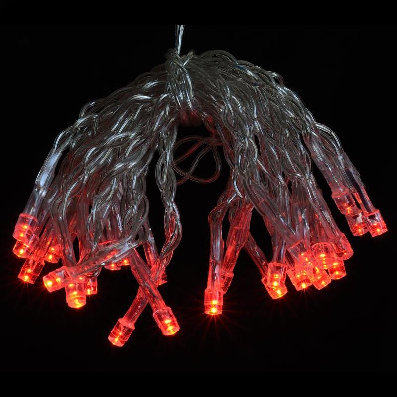Fantado 30 LED Red Mini String Lights, 10.8 FT Clear Cord, Battery