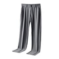 thumbnail image 4 of Gyexs Mens Chinos Pants Classic Fit Classic Fit Straight Leg Business Casual Slacks Beach Summer Lightweight Trousers Formal Clothing Grey, Szie 30, 4 of 5