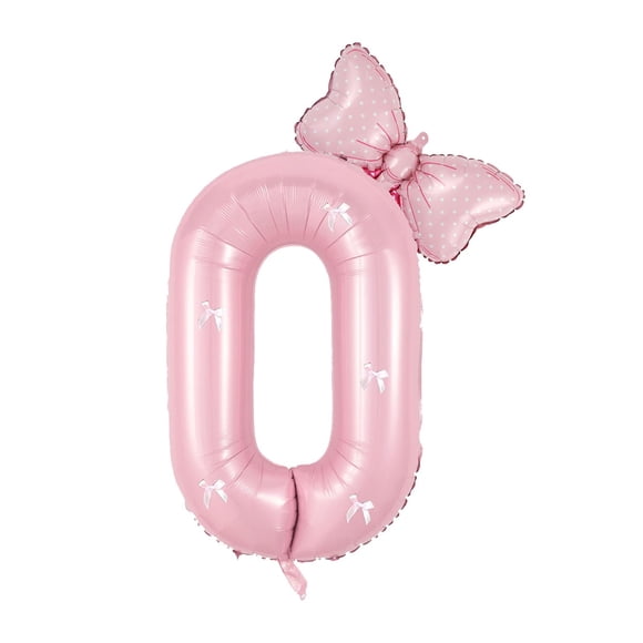 Globo rosa número 0 para decoración de cumpleaños