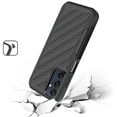 thumbnail image 5 of For Apple iPhone 11 (6.1") Premium Design Hybrid lined Shockproof Rugged Textured 2in1 Hard PC & Silicone TPU Non Slip Tough Cover ,Xpm Phone Case [ Black ], 5 of 9