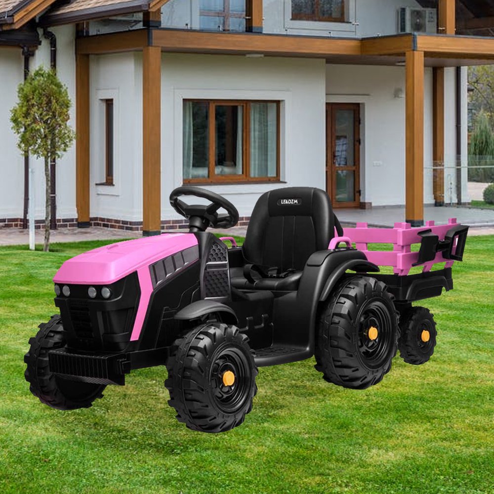 enyopro Ride on Tractor with Trailer, 12V Battery Power Wheels Tractor