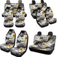 thumbnail image 3 of Uorisanigo Marble Print 10 Pieces Car Seat Covers with Comfortable Elastic Car Steering Wheel Cover and Auto Water Cup Pad Auto Seat Belt Cover and Chapstick Holder Fit for Most Cars SUVs, 3 of 7