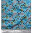 thumbnail image 1 of Soimoi Poly Georgette Fabric Dot,Leaves & Floral Clip Art Fabric Prints by Yard 52 Inch Wide, 1 of 1