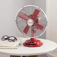 thumbnail image 4 of Better Homes & Gardens 8" 3-Speed Red Retro Metal Tiltable-Head Oscillating New Table Fan, 4 of 8