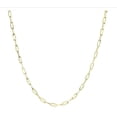 thumbnail image 3 of 14K Gold-Plated 0.925 Sterling Silver Paper Clip Chain Bracelet (7") & Necklace (22") Set, Made in Italy, Elegant Gift, 3 of 7