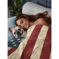 thumbnail image 3 of Retro Red Blue American Flag King Size Flat Sheet, Wrinkleproof & Fadeproof Cooling Flat Bed Sheet Only, US Flag Vintage Stars Breathable Soft Bedding Top Sheets 105 x 98 Inches, 3 of 8