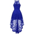 thumbnail image 4 of Vestido Dressystar Halter de encaje para cóctel, boda, azul real, XL, 4 of 7
