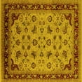 thumbnail image 1 of Ahgly Company Machine Washable Indoor Square Oriental Yellow Industrial Area Rugs, 6' Square, 1 of 4