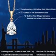 thumbnail image 2 of Gem Stone King 14K Yellow Gold White Created Sapphire Pendant Necklace for Women | 1.58 Cttw | Gemstone September Birthstone | Pear Shape 9X6MM | With 18 inch Chain, 2 of 6