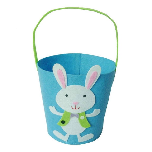 Cute Easter Rabbit Cloth Basket Candy Eggs Buckets Party Decoration for Kids Felt