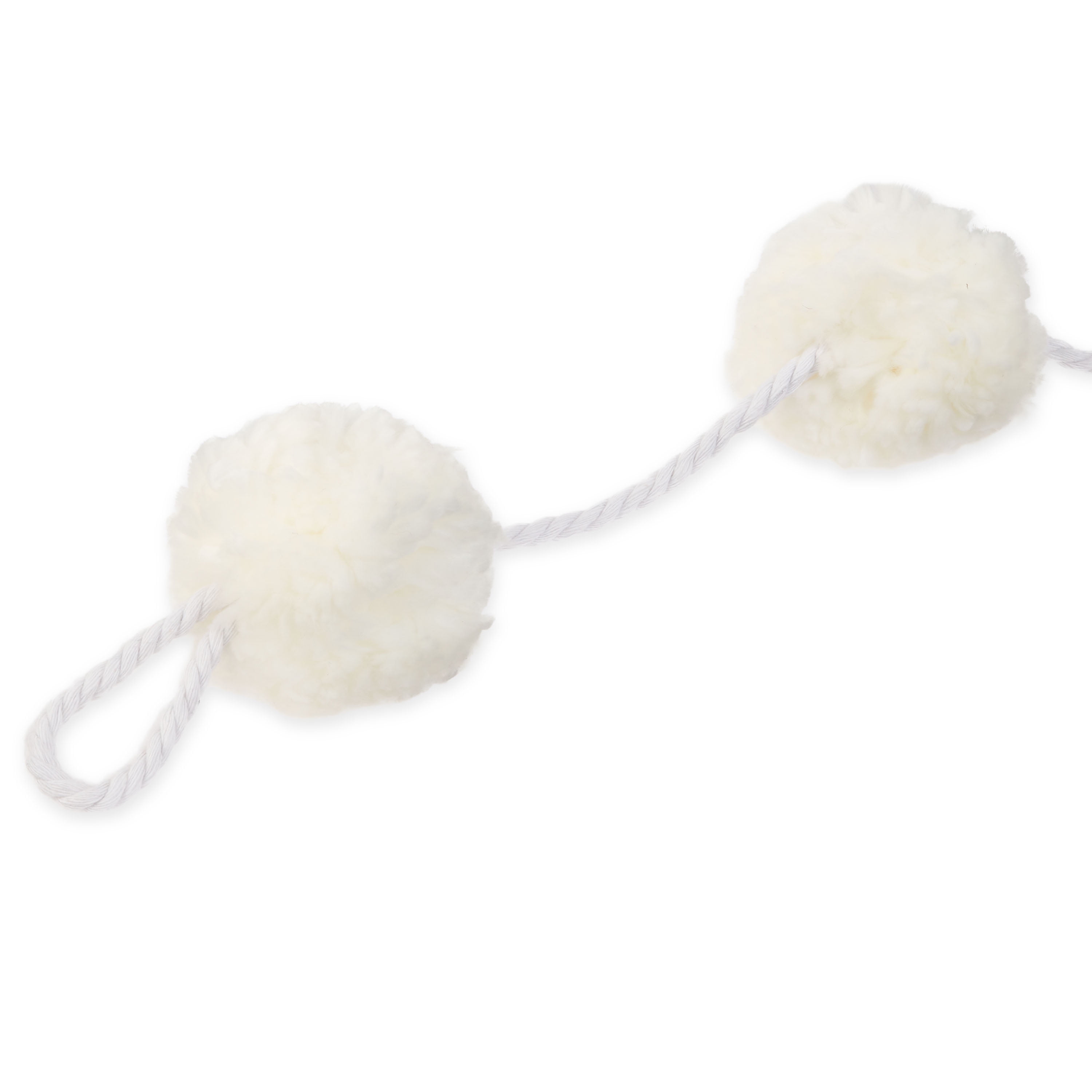 Holiday Time Christmas White Pom Garland, 6ft