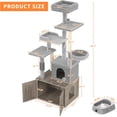 thumbnail image 3 of Cat Tree with Litter Box Enclosure, 2-in-1 Modern Cat Tower with Scratching Posts, Multiple Platform and Large Condo, Multilevel Indoor Kitten House, Grey, 3 of 7