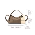 thumbnail image 3 of Genuine Cowhide Women Cloud Bag, Elephant Grey Pebbled Leather Handbag Crossbody Bag, 3 of 9