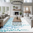 thumbnail image 3 of Area Rug for Living Room, Blue Polka Dots Non-Slip Indoor Ex Large Carpet for Bedroom/Dining Room, Watercolor Abstract Art Retro Washable Low-Profile Rectangle Floor Runner Rugs - 8 x 10 Ft, 3 of 8