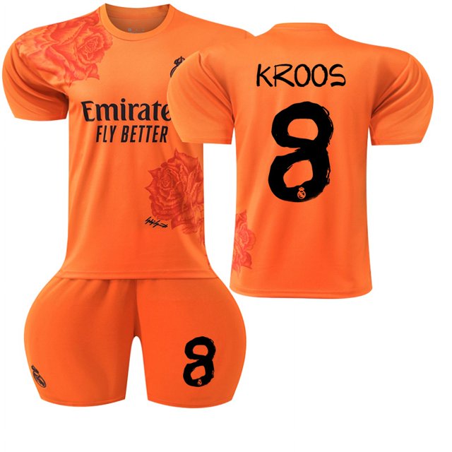 Boys Girls MBAPPE 10# VINI JR.7# KROOS 8# RODRYGO 11# Kids Football Jersey Suit