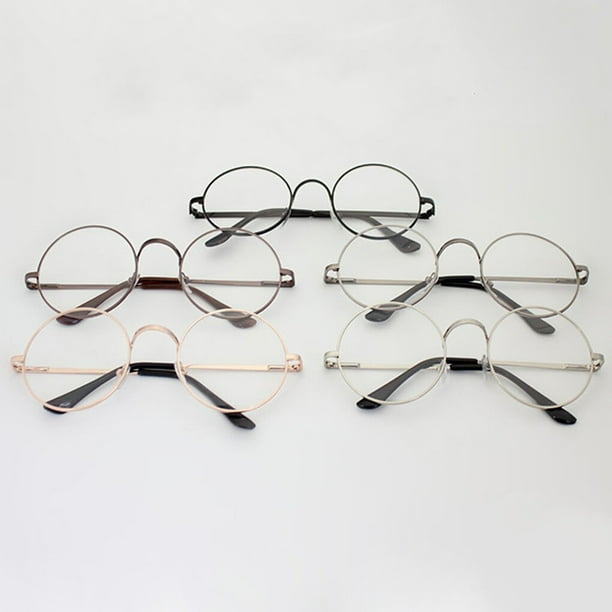 Men Women Girls Retro Round Circle Eyeglasses Metal Frame round