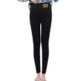 thumbnail image 1 of Gibobby Leggings de invierno para mujer, informales, de Color sólido, elásticos, de cintura alta, térmicos, Capris, pantalones de entrenamiento, pantalones estampados (Negro, S), 1 of 5